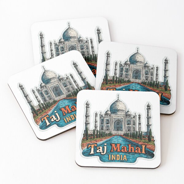 Item preview, Taj Mahal India Vintage Line Art Travel Sticker Illustration designed and sold by Blurbean.