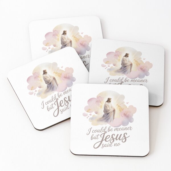 Item preview, I Could Be Meaner But Jesus Said No – Soft Watercolour Christian T-Shirt V3 designed and sold by DarylWelsh2024.