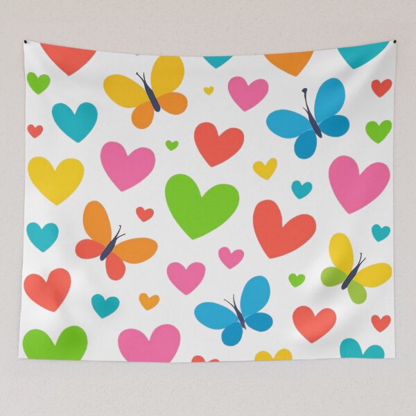 Item preview,  Heart and butterfly pattern designed and sold by uunaa.