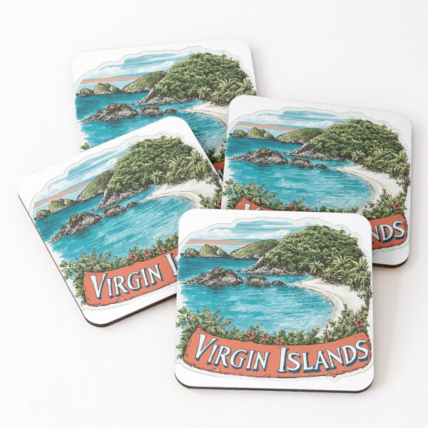 Item preview, Virgin Islands National Park Tropical Cove Beach Illustrated Sticker designed and sold by Blurbean.