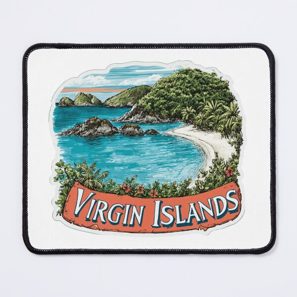 Item preview, Virgin Islands National Park Tropical Cove Beach Illustrated Sticker designed and sold by Blurbean.