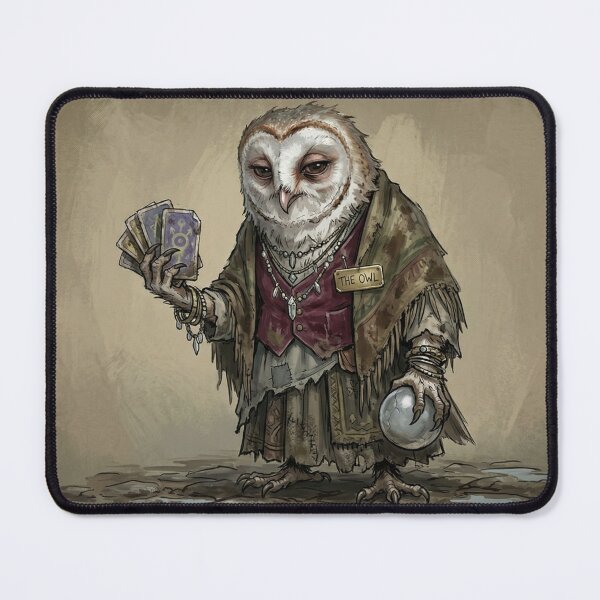 Item preview, The Burned-Out Festival Mystic | Weary Tarot Owl Art designed and sold by Englandbear.