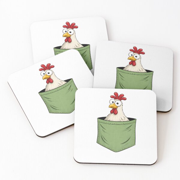 Item preview, Funny Hen in Pocket Cartoon Illustration designed and sold by infinitearte.