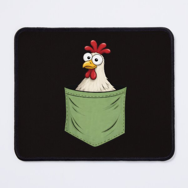 Item preview, Funny Hen in Pocket Cartoon Illustration designed and sold by infinitearte.