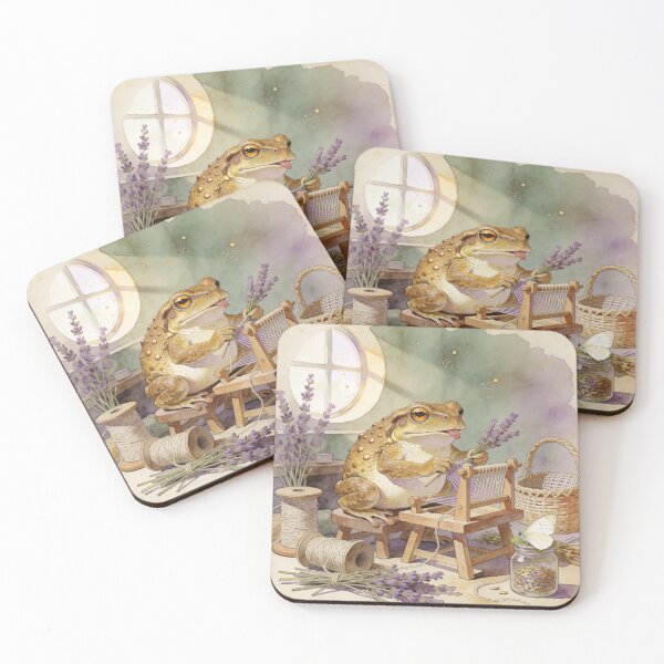 Item preview, Cottagecore Toad Weaving - Cozy Frog Art designed and sold by PictorialWhimsy.