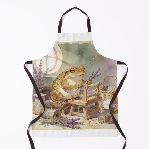Item preview, Cottagecore Toad Weaving - Cozy Frog Art designed and sold by PictorialWhimsy.