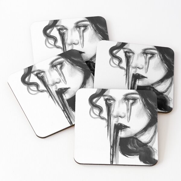 Item preview, Woman Face Melting - Black Ink  designed and sold by Ibreathart.