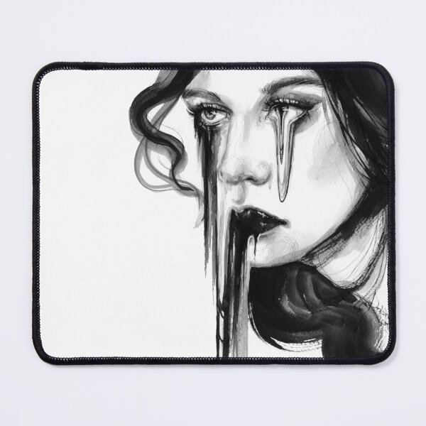 Item preview, Woman Face Melting - Black Ink designed and sold by Ibreathart.