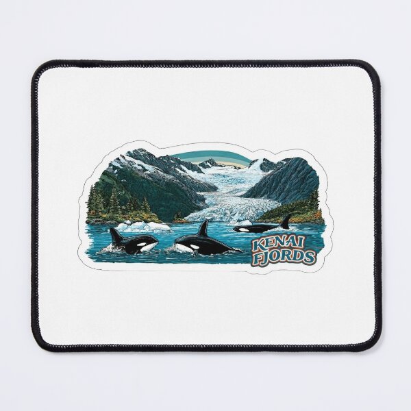 Item preview, Kenai Fjords Alaska National Park Orca Glacier Sticker Illustrated designed and sold by Blurbean.
