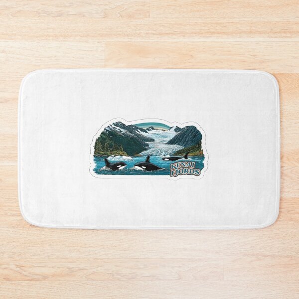 Item preview, Kenai Fjords Alaska National Park Orca Glacier Sticker Illustrated designed and sold by Blurbean.