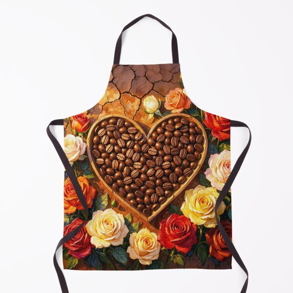 Item preview, Heart-Shaped Coffee Beans with Colorful Roses designed and sold by Marcu Ioachim.