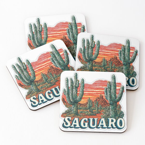 Item preview, Saguaro National Park Sonoran Desert Cactus Fiery Sunset Sticker designed and sold by Blurbean.