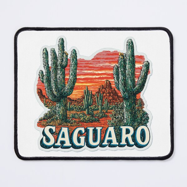 Item preview, Saguaro National Park Sonoran Desert Cactus Fiery Sunset Sticker designed and sold by Blurbean.