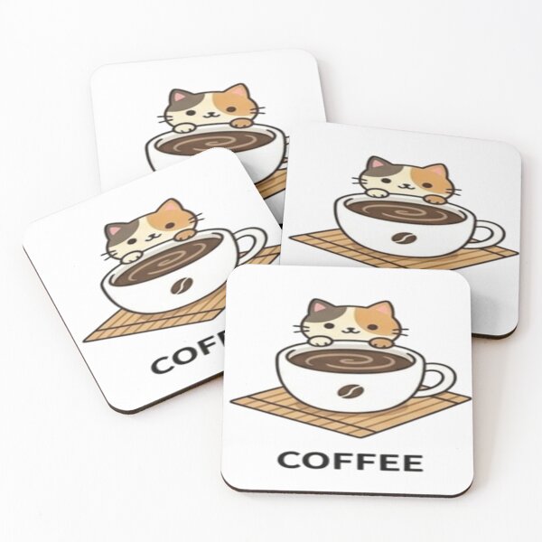 Item preview, Coffee Cat Sticker – Cute Cat Coffee Lover Design designed and sold by Velora Design .