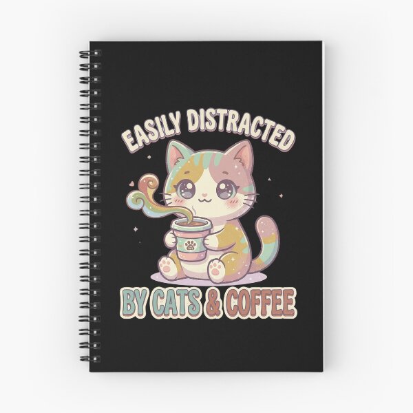Item preview, Retro Cat Coffee Lover Easily Distracted by Cats and Coffee Vintage Style designed and sold by Im-Ara.