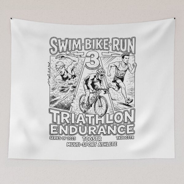 Item preview, Swim Bike Run Triathlon Endurance 2023 Multi-Sport Athlete Comic Graphic designed and sold by graphixpolash.