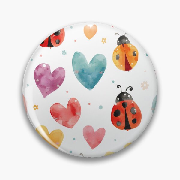 Item preview, Heart and ladybug pattern designed and sold by uunaa.