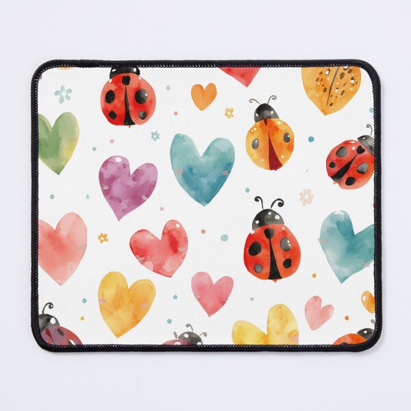Item preview, Heart and ladybug pattern designed and sold by uunaa.