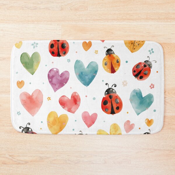 Item preview, Heart and ladybug pattern designed and sold by uunaa.