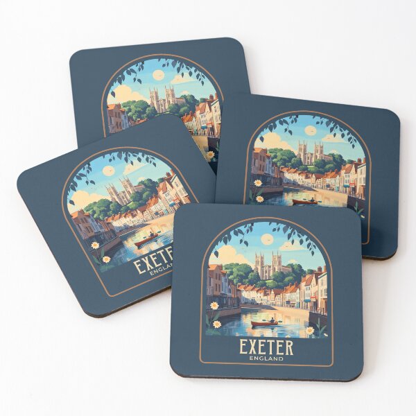 Item preview, Exeter Vintage Travel Illustration designed and sold by HomeLivingCo.