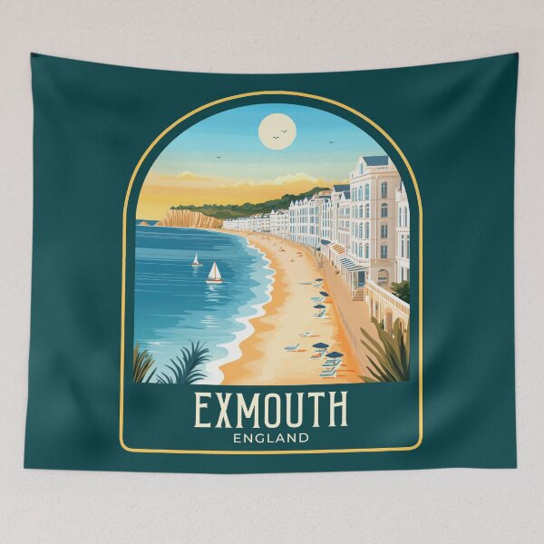 Item preview, Exmouth Vintage Travel Illustration designed and sold by HomeLivingCo.