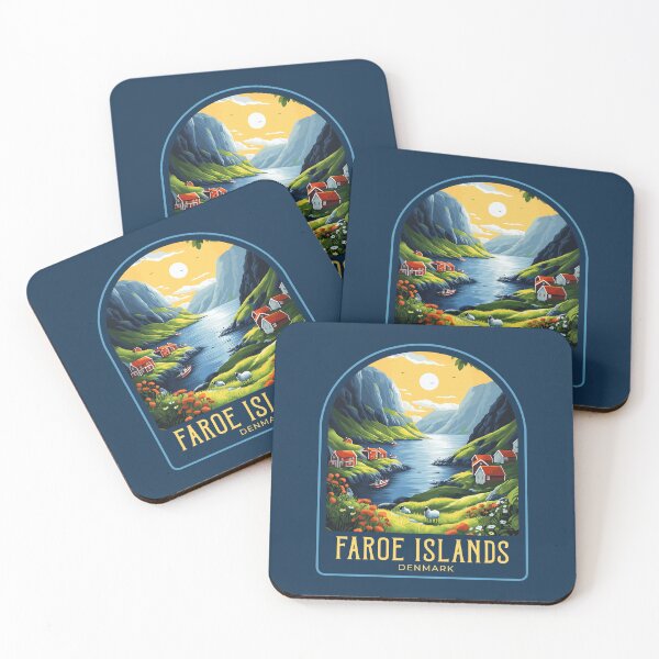 Item preview, Faroe Islands Vintage Travel Illustration designed and sold by HomeLivingCo.