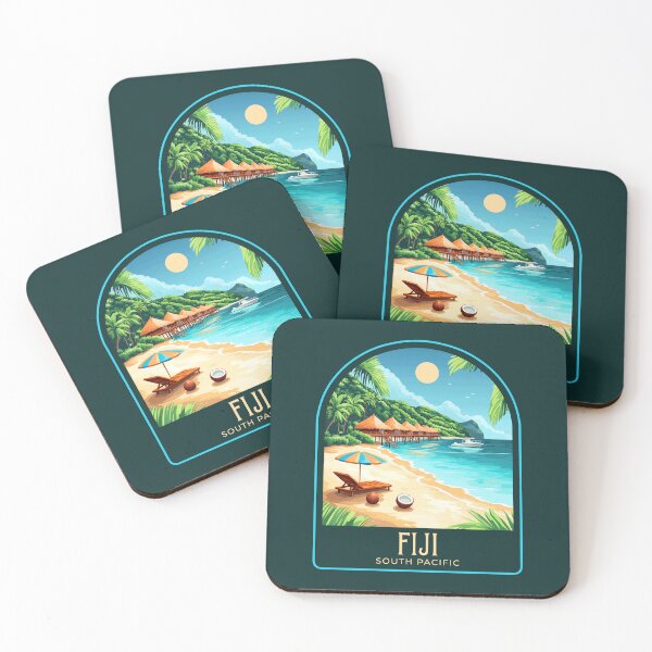Item preview, Fiji Vintage Travel Illustration designed and sold by HomeLivingCo.