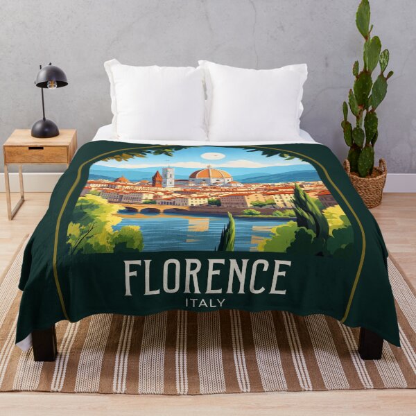 Item preview, Florence Vintage Travel Illustration designed and sold by HomeLivingCo.