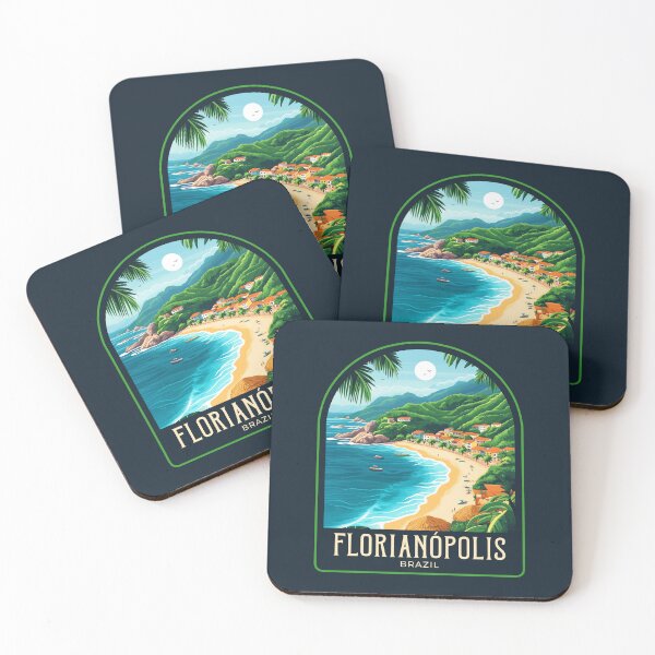Item preview, Florianópolis Vintage Travel Illustration designed and sold by HomeLivingCo.