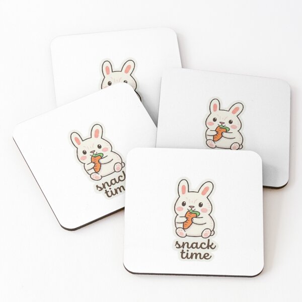 Item preview, Cute Kawaii Bunny Eating Carrot - Snack Time Funny Rabbit - Aesthetic Animal Sticker designed and sold by ZYNORAworld.