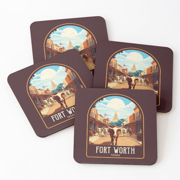 Item preview, Fort Worth Vintage Travel Illustration designed and sold by HomeLivingCo.