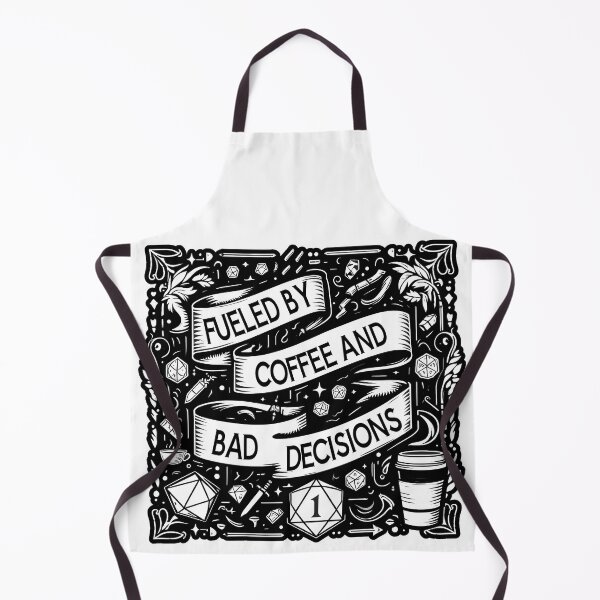 Item preview, Fueled by Coffee and bad decisions, design for DnD players designed and sold by Boardgameo.