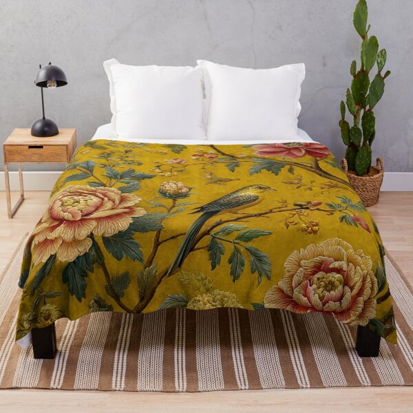 Item preview, Dijon Silk Floral Birds Peonies Flowers Carpet designed and sold by GrinGalore.