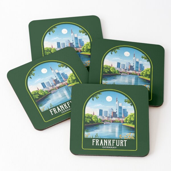 Item preview, Frankfurt Vintage Travel Illustration designed and sold by HomeLivingCo.