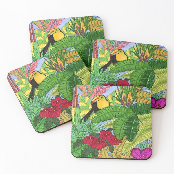 Item preview, Jungle Guardian - Bold Toucan Tropical Fern Illustration designed and sold by Cass Harker Studio.