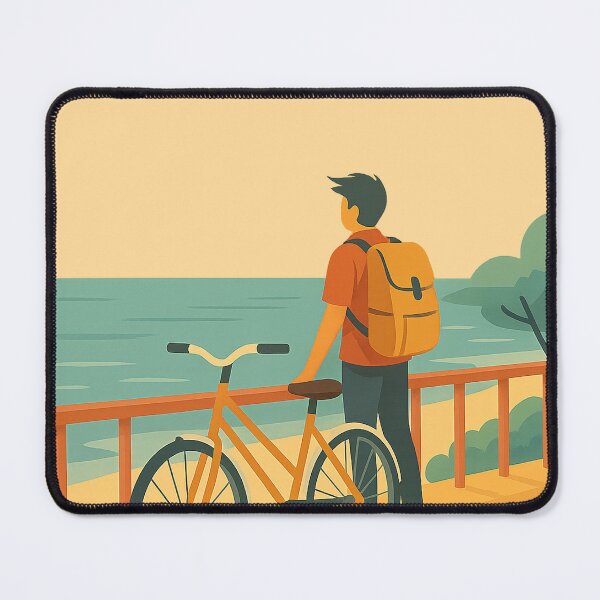 Item preview, Seaside Cycle View – Minimalist Summer Travel Design designed and sold by mbmstores.