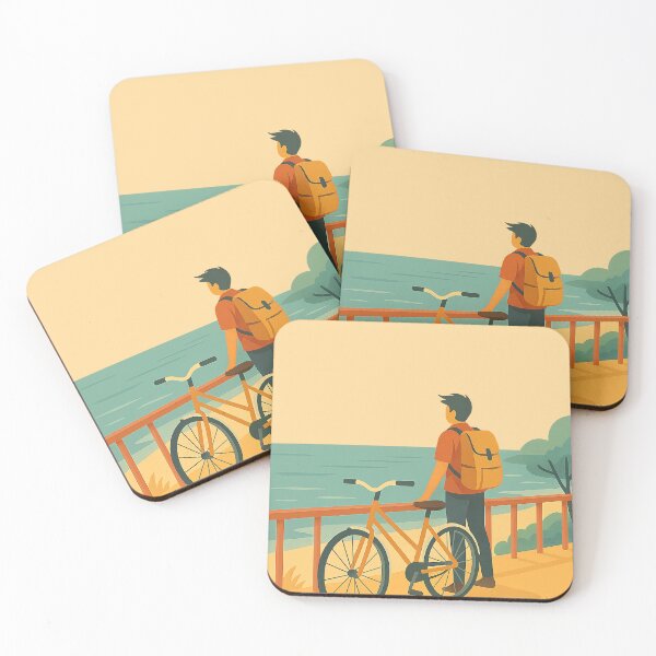 Item preview, Seaside Cycle View – Minimalist Summer Travel Design designed and sold by mbmstores.