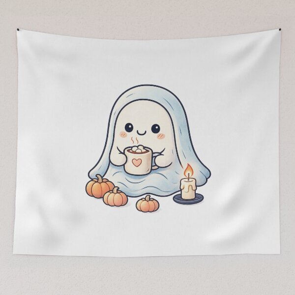 Item preview, Lindo fantasma de Halloween bebiendo espeluznante designed and sold by SoftSproutstu.