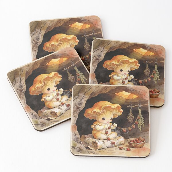 Item preview, Mushroom Folk Crafting - Cottagecore Forest Art designed and sold by PictorialWhimsy.