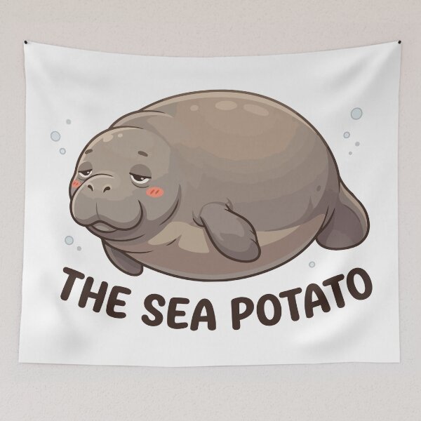 Item preview, The Sea Potato Cute Lazy Manatee designed and sold by Petzzz.