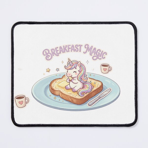 Item preview, "Breakfast Magic" Cute Unicorn on Butter Toast and Pastel Sticker Sheet designed and sold by Vibe Glue.