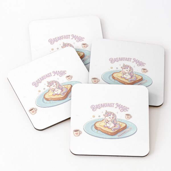 Item preview, "Breakfast Magic" Cute Unicorn on Butter Toast and Pastel Sticker Sheet designed and sold by Vibe Glue.