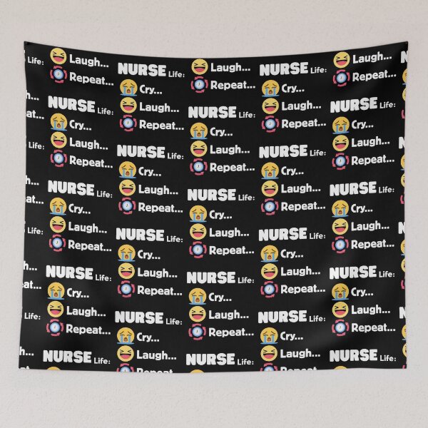 Item preview, Nursing Humor Cry Laugh Repeat Nurse Appreciation Day designed and sold by Im-Ara.