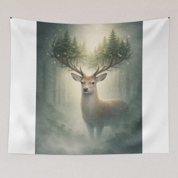 Item preview, Forest Within – Nature Deer Surreal Art designed and sold by InkWanderStudio.