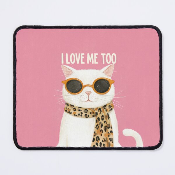 Item preview, Cool White Cat Quote with Sunglasses on Pink Retro Pop Vibes designed and sold by UtArt.