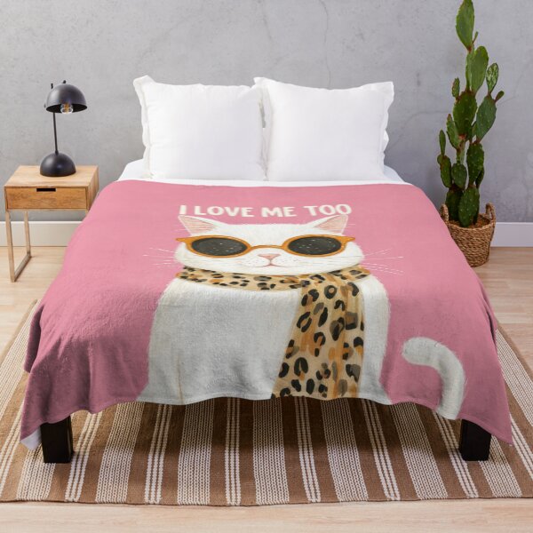Item preview, Cool White Cat Quote with Sunglasses on Pink Retro Pop Vibes designed and sold by UtArt.