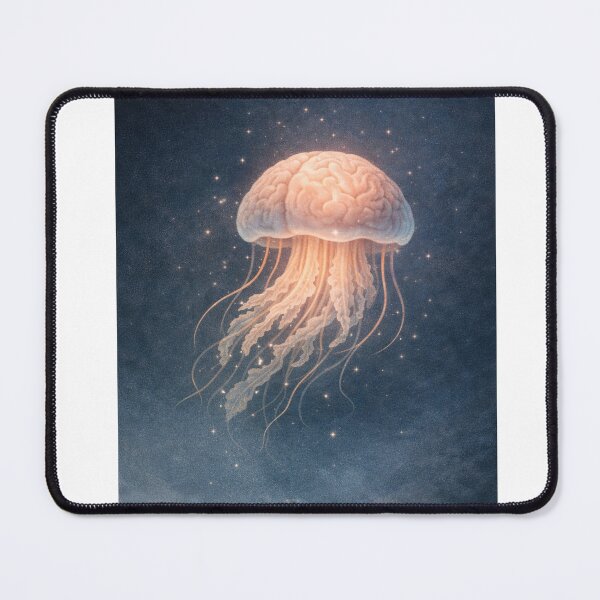 Item preview, Floating Thoughts – Brain Jellyfish Surreal Art designed and sold by InkWanderStudio.