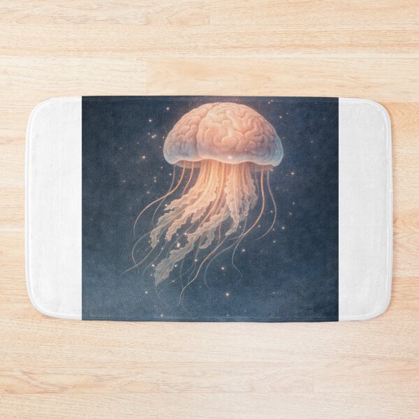 Item preview, Floating Thoughts – Brain Jellyfish Surreal Art designed and sold by InkWanderStudio.
