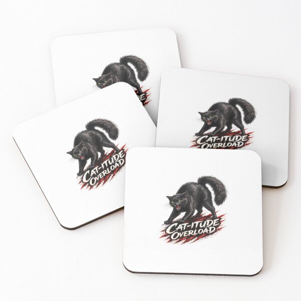 Item preview, Sassy Black Cat Sticker – “Cat-itude Overload” Hissing Cat with Red Claw Marks & Glowing Green Eyes designed and sold by SparkVault.