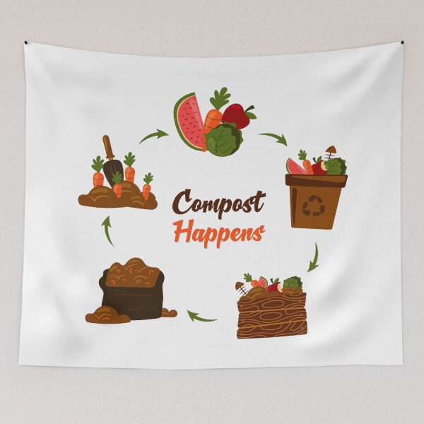Item preview, Compost Happens Funny Garden Compost Cycle Art designed and sold by SP Motif.
